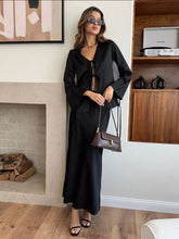 Bell Sleeve Tie Top Fishtail Skirt Set